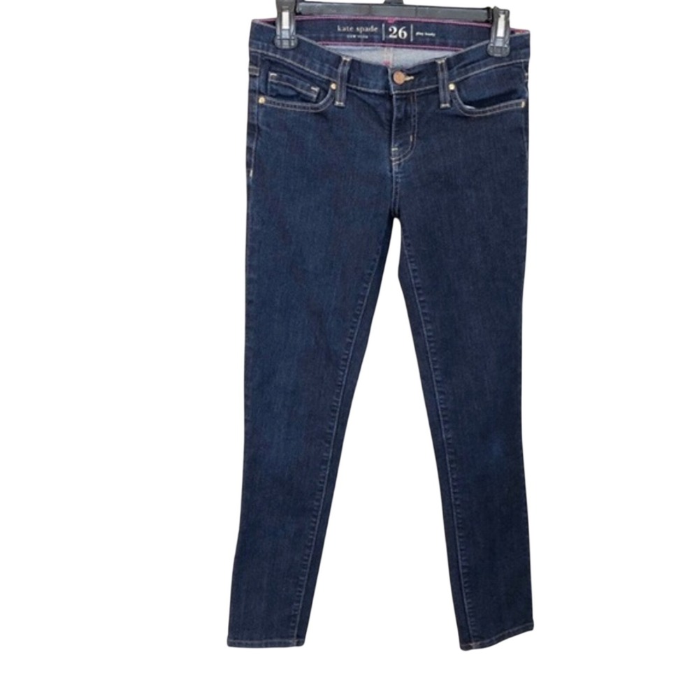 Kate Spade New York Play Hooky Skinny Jeans Indigo Blue Low Rise Size 26